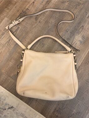 kate spade Cream Pebbled Leather Shoulder Bag with Top Handle